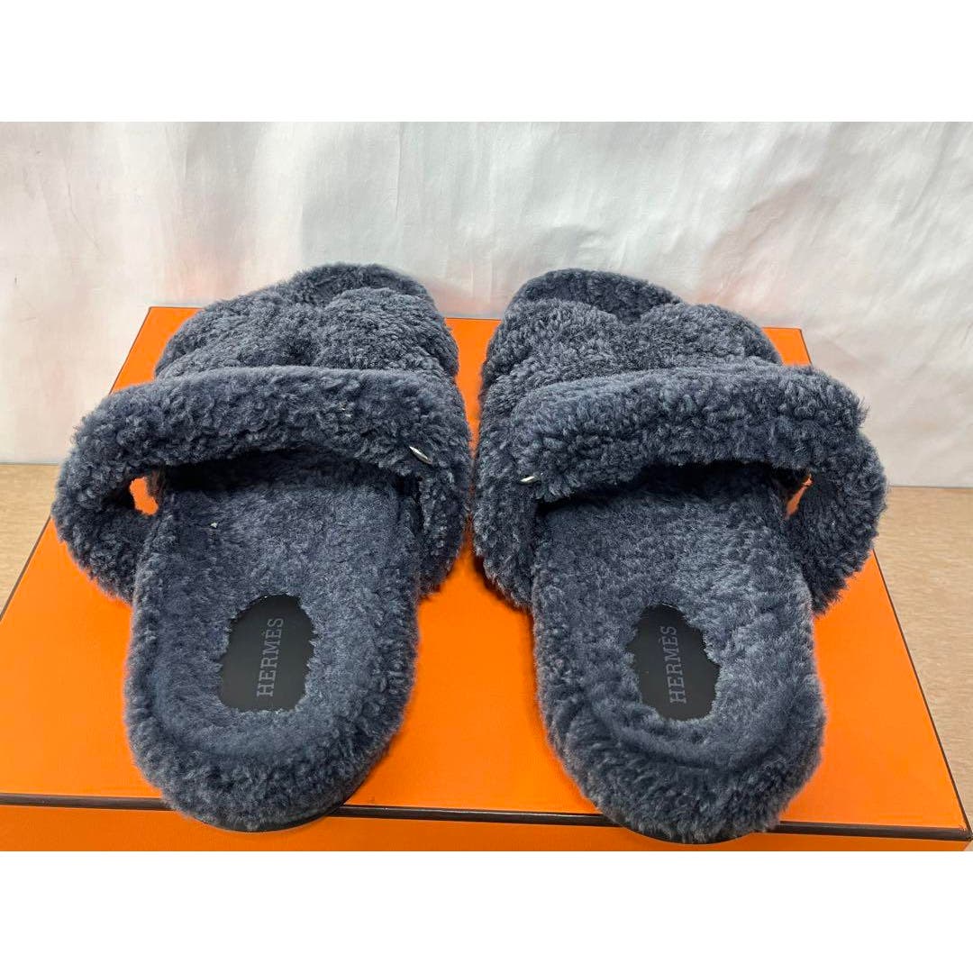 HERMES WOOLSKIN CHYPRE SANDALS
