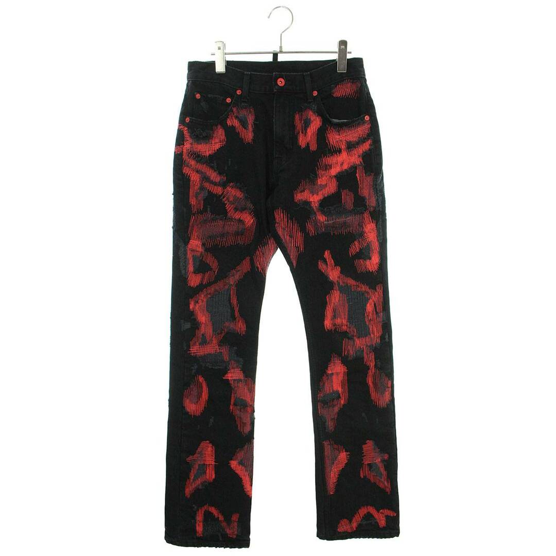 Endless Denim Distressed Logo Embroidered Denim Jeans
