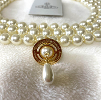 Thumbnail for Vivienne Westwood Triple Layered Pearl Drop Choker Necklace