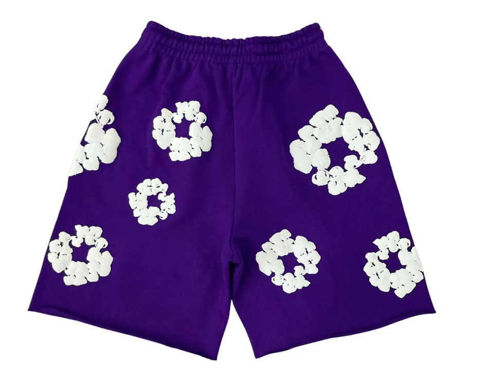 Denim Tears Purple Cotton Wreath Sweatshorts