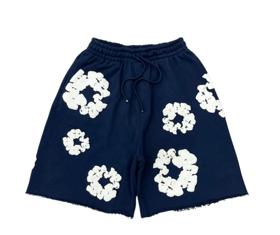 Denim Tears Navy Cotton Wreath Sweatshorts