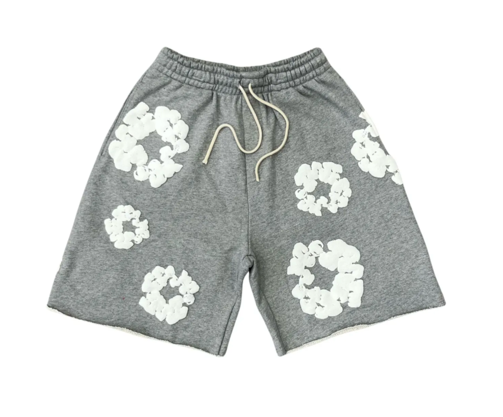 Denim Tears Grey Cotton Wreath Sweatshorts