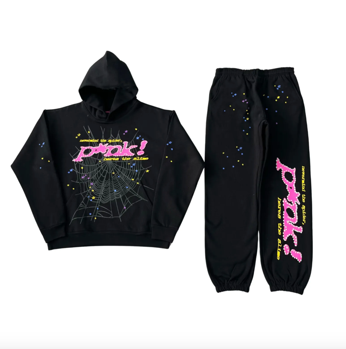 Sp5der P!NK Tracksuit Black