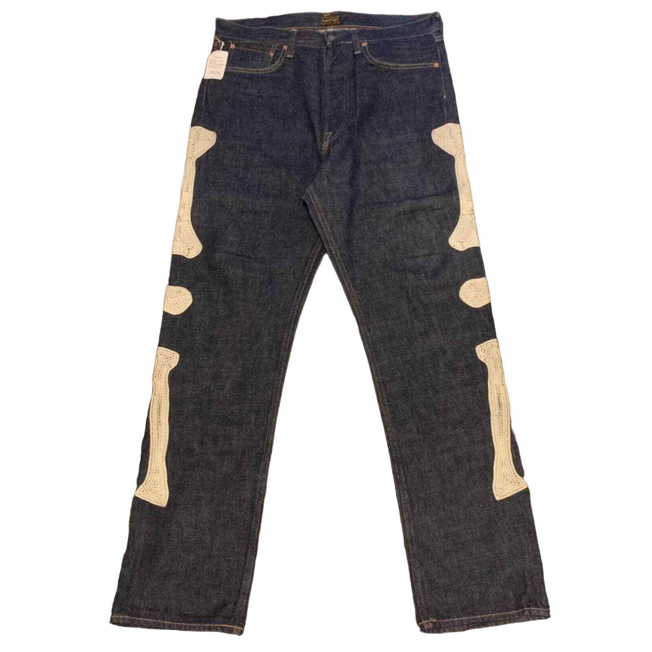Kapital okabilly ebroidered bone denim jeans