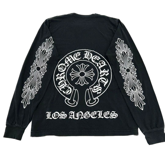 Chrome Hearts Horseshoe Floral Long-Sleeve Tee – FNTKS Chrome Hearts Horseshoe Floral Long-Sleeve Tee – FNTKS