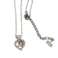 Thumbnail for Christian Dior Heart Rhinestone Dior Logo Necklace
