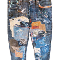 Thumbnail for KAPITAL Genuine Indigo Boro Reconstructed Sashiko Remake Painted Denim