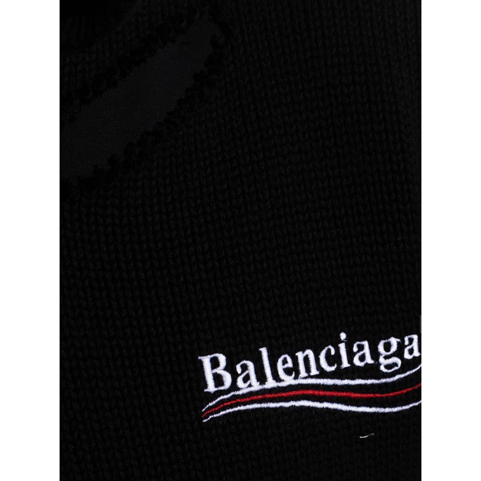 Balenciaga Black Double-Layered Campaign Logo Hoodie
