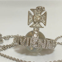 Thumbnail for Vivienne Westwood Headliner Spellout Orb Necklace