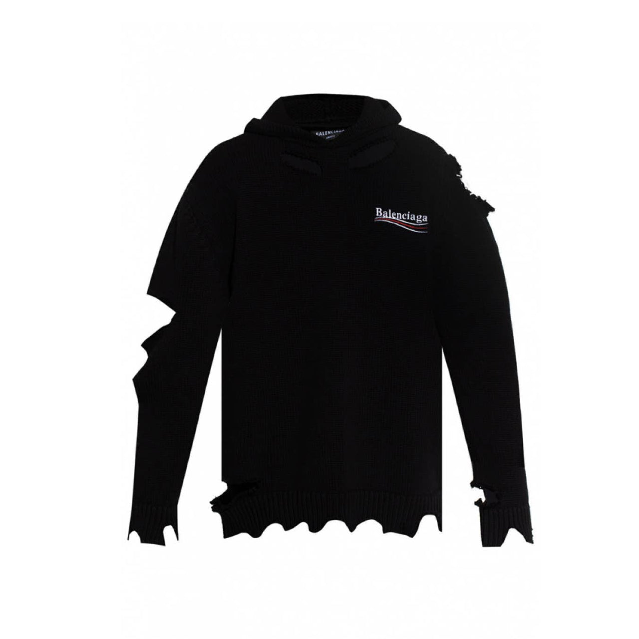 Balenciaga Black Double-Layered Campaign Logo Hoodie