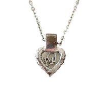Thumbnail for Christian Dior Heart Rhinestone Dior Logo Necklace