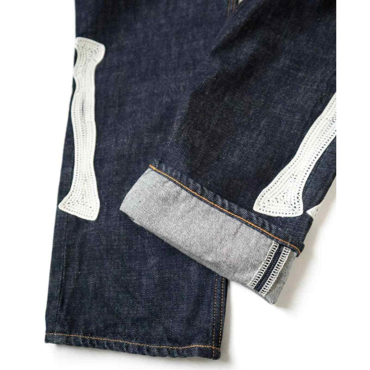 Kapital okabilly ebroidered bone denim jeans