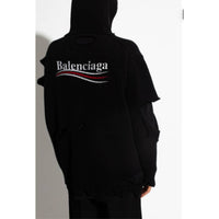 Thumbnail for Balenciaga Black Double-Layered Campaign Logo Hoodie