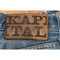 Thumbnail for Kapital embroidered bone skeleton denim jean short jorts